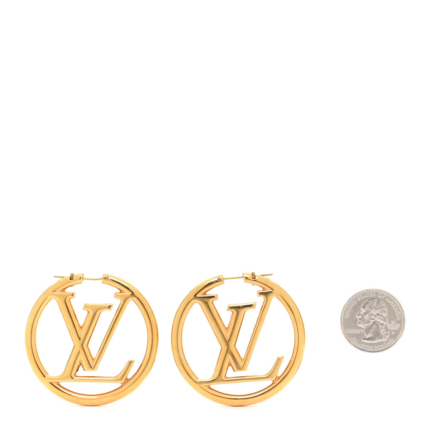Louis Vuitton Metal Louise Hoop Earrings Gold 2 of 7