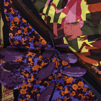 Hermes Silk Le Robinson Chic Scarf 90 Anthracite Prune Vert 5 of 5