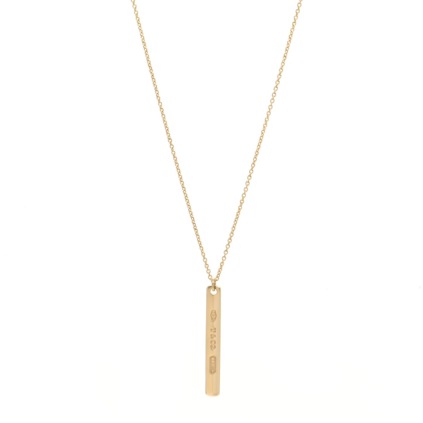 18K Yellow Gold 1837 Bar Pendant Necklace