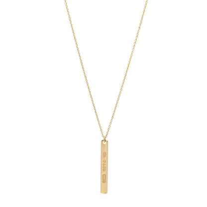Tiffany 18K Yellow Gold 1837 Bar Pendant Necklace 1 of 6