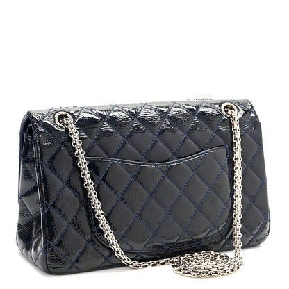 Chanel Distressed Patent Quilted 2.55 Reissue 226 Flap Navy 3 of 15