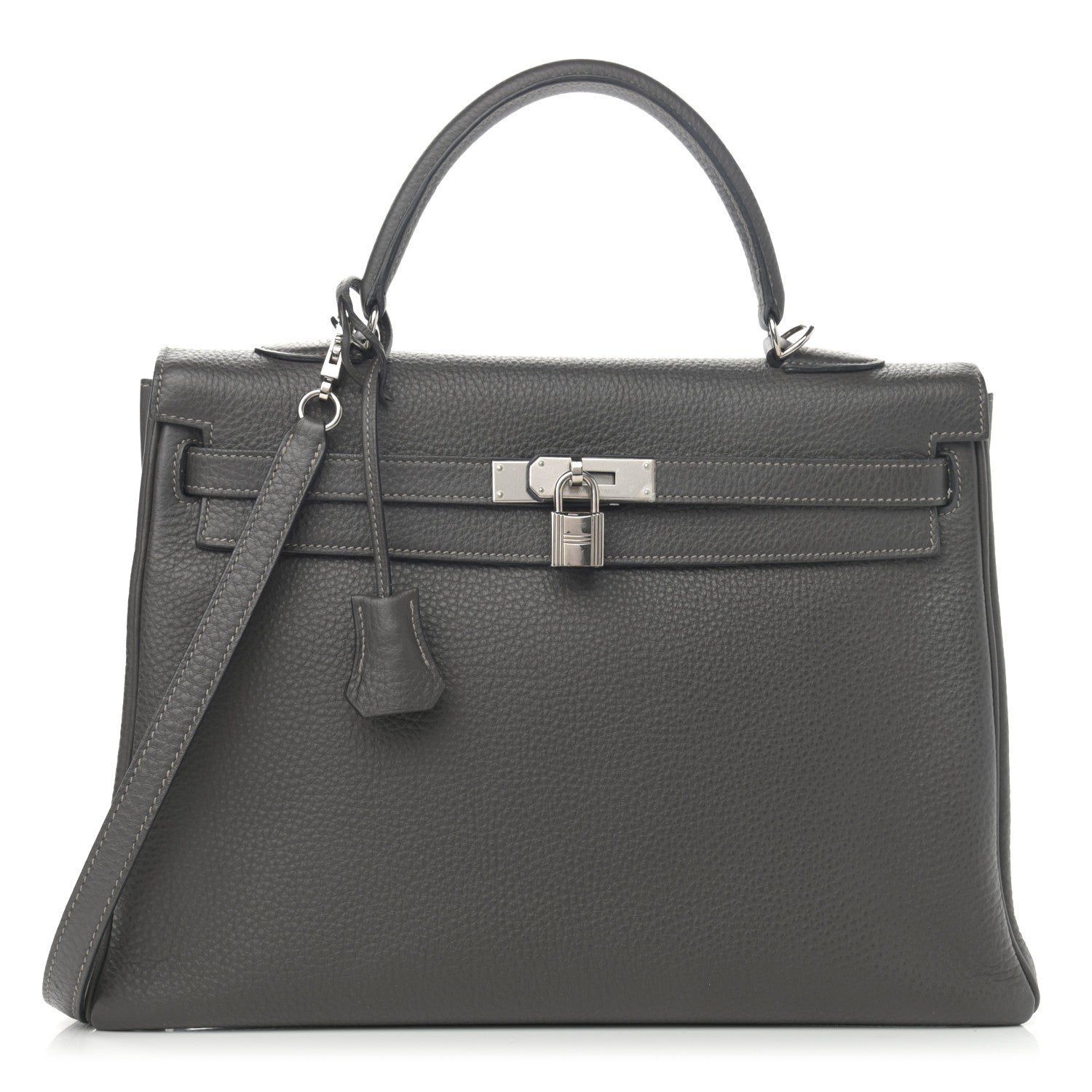 Hermes Taurillon Clemence Kelly Retourne 35 Graphite 1 of 12