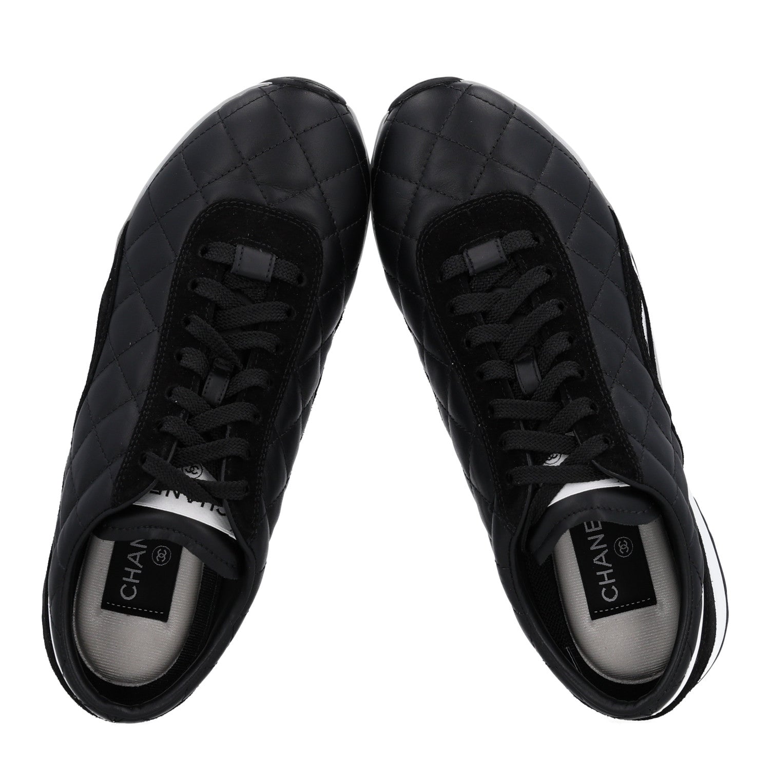 Chanel Suede Calfskin Quilted Sneakers 36.5 Black 5 of 12