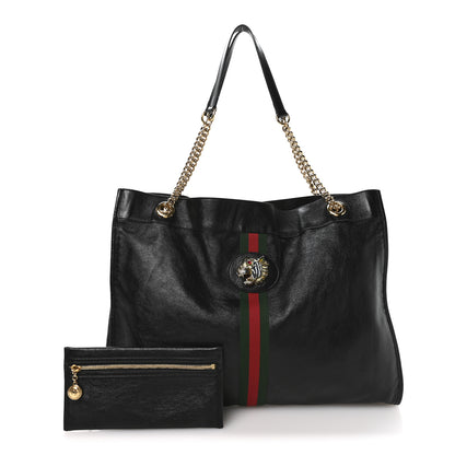 Gucci Calfskin Large Rajah Chain Tote Black 3 of 11