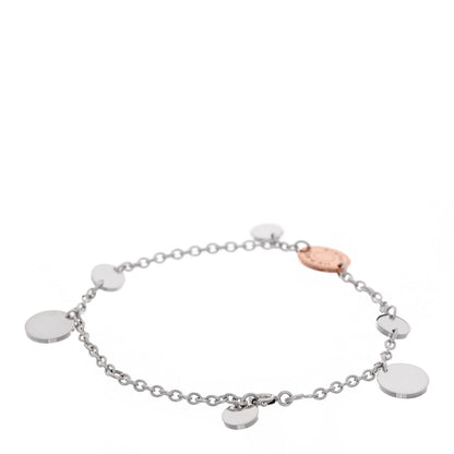 Hermes Sterling Silver 18K Rose Gold Confettis Bracelet ST 2 of 4