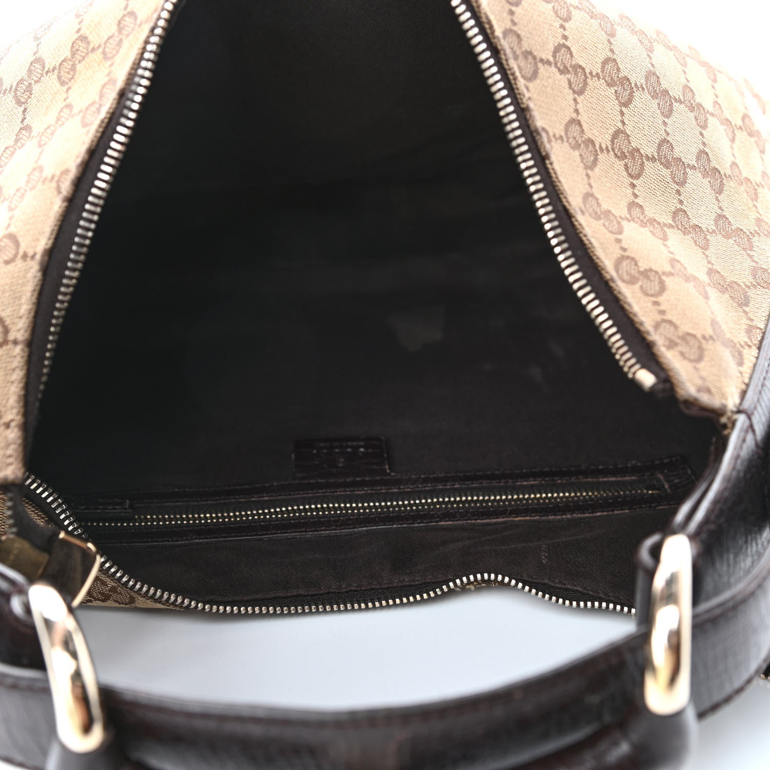 Gucci Monogram Medium Horsebit Chain Hobo Dark Brown 4 of 5