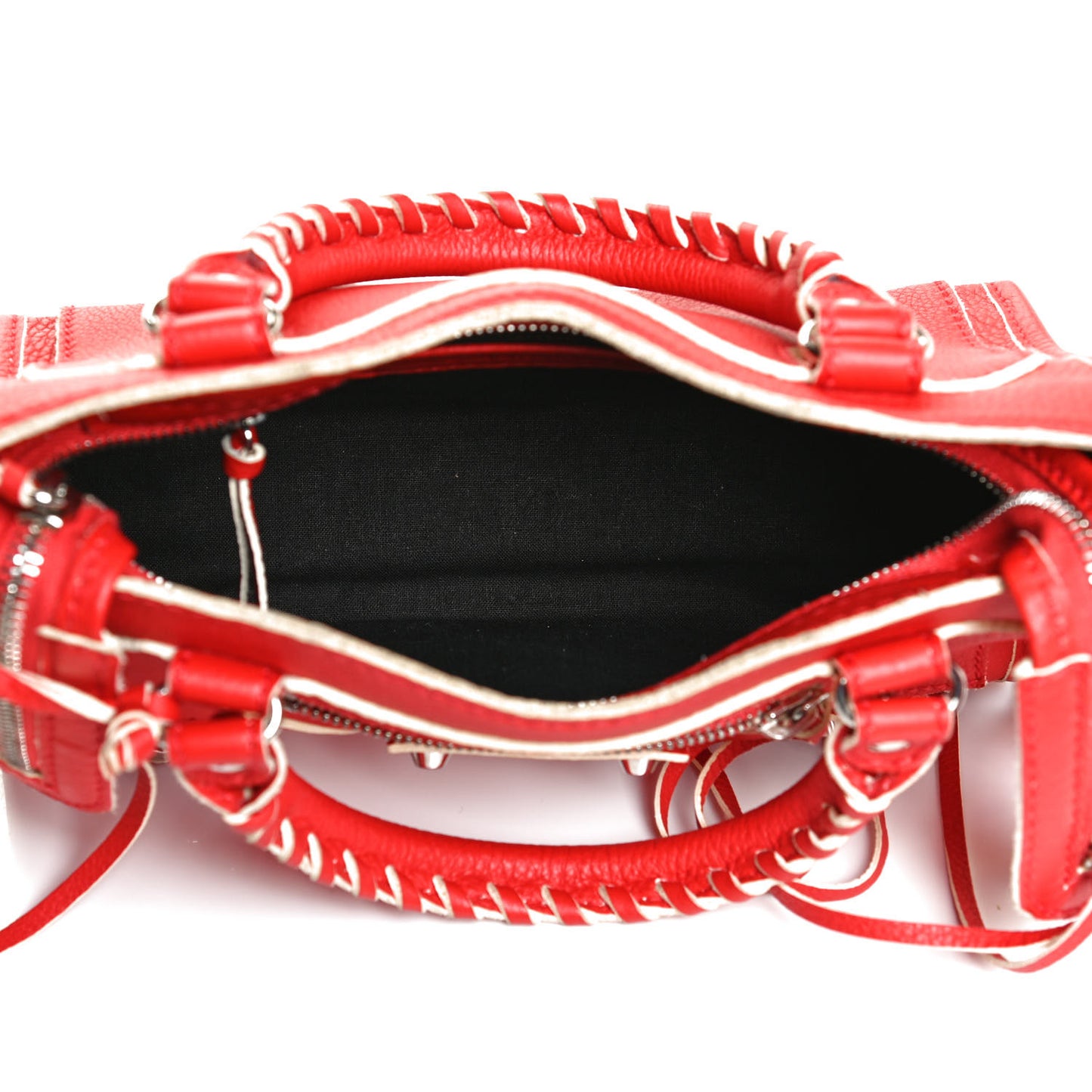 Supple Grained Calfskin Classic Silver Hardware Highlight Mini City Rouge Fraise