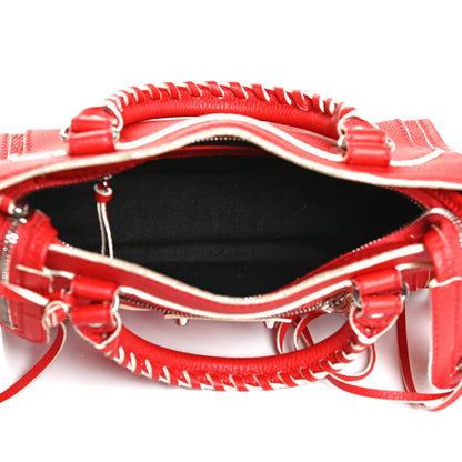 Balenciaga Supple Grained Calfskin Classic Silver Hardware Highlight Mini City Rouge Fraise 5 of 12