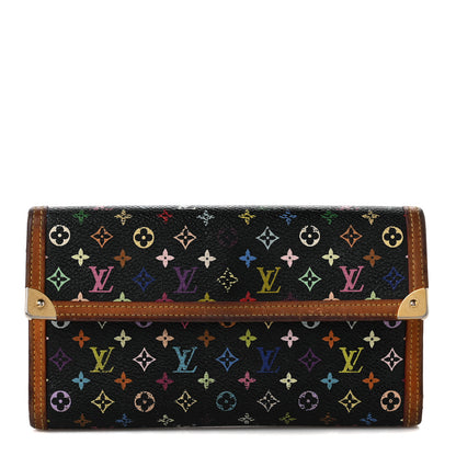 Louis Vuitton Monogram Multicolor Porte Tresor International Wallet Black 1 of 13