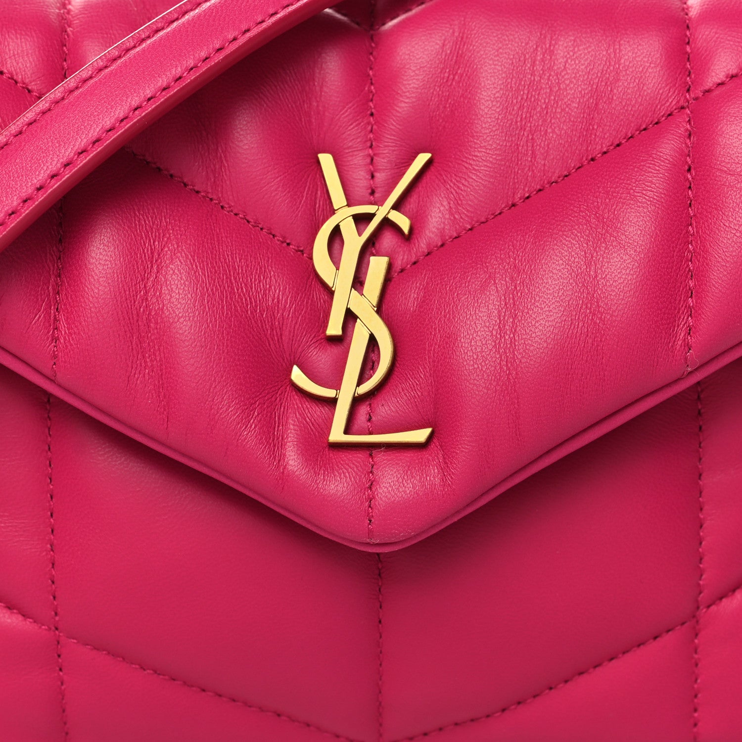 Saint Laurent Lambskin Quilted Toy Loulou Puffer Monogram Chain Satchel Bubblegum 5 of 10