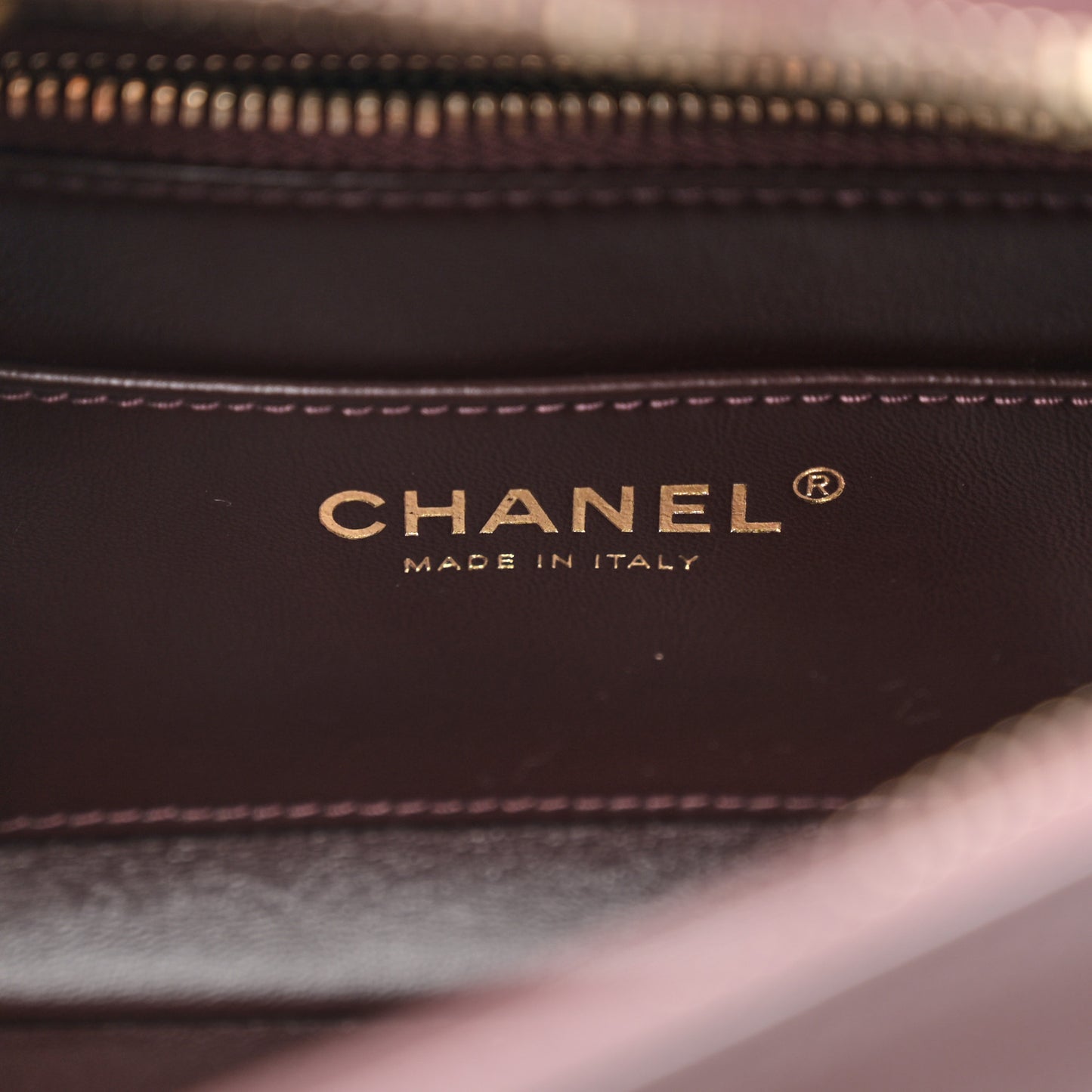 Lambskin Quilted Mini Wenge Wood Bowling Bag Burgundy