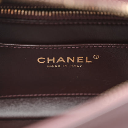 Chanel Lambskin Quilted Mini Wenge Wood Bowling Bag Burgundy 6 of 11
