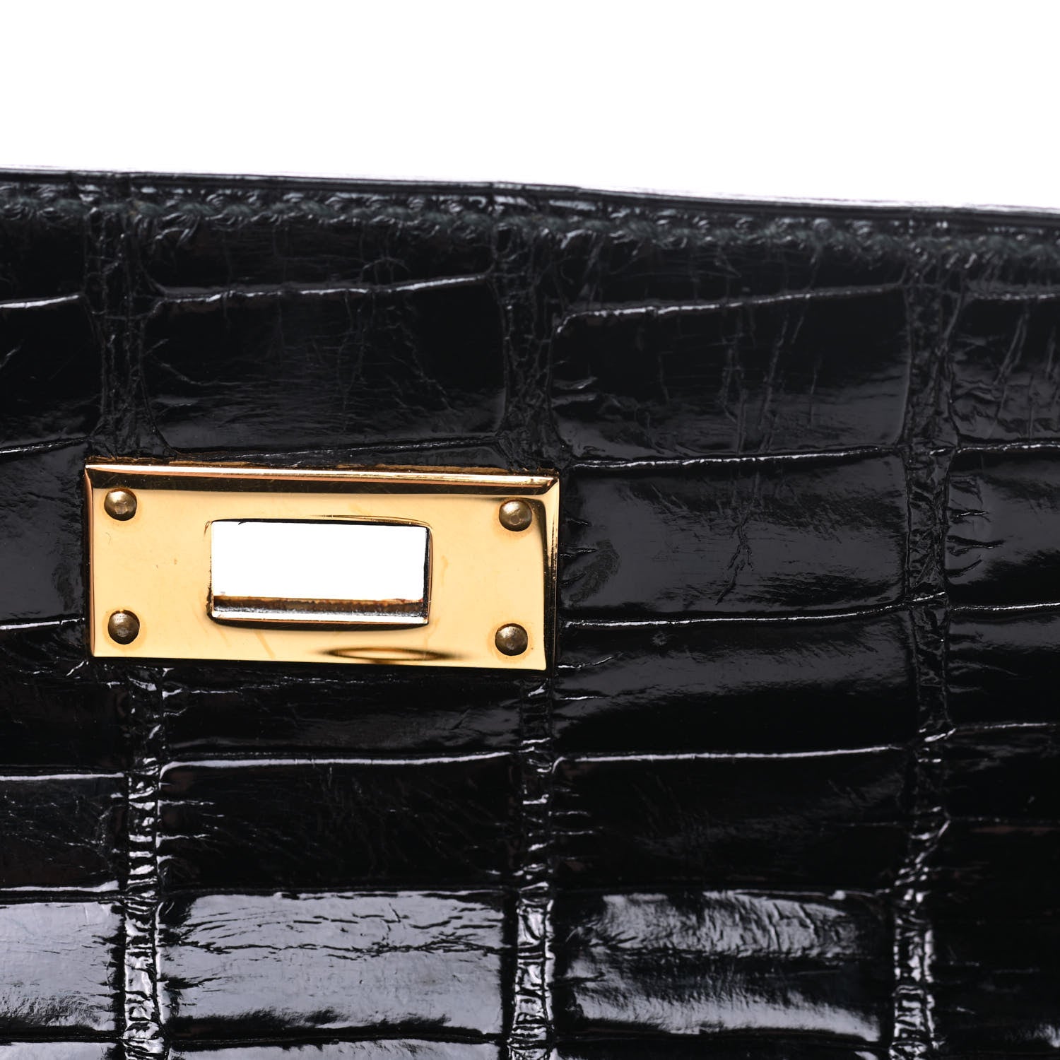 Hermes Shiny Alligator Kelly Sellier 28 Black 23 of 39