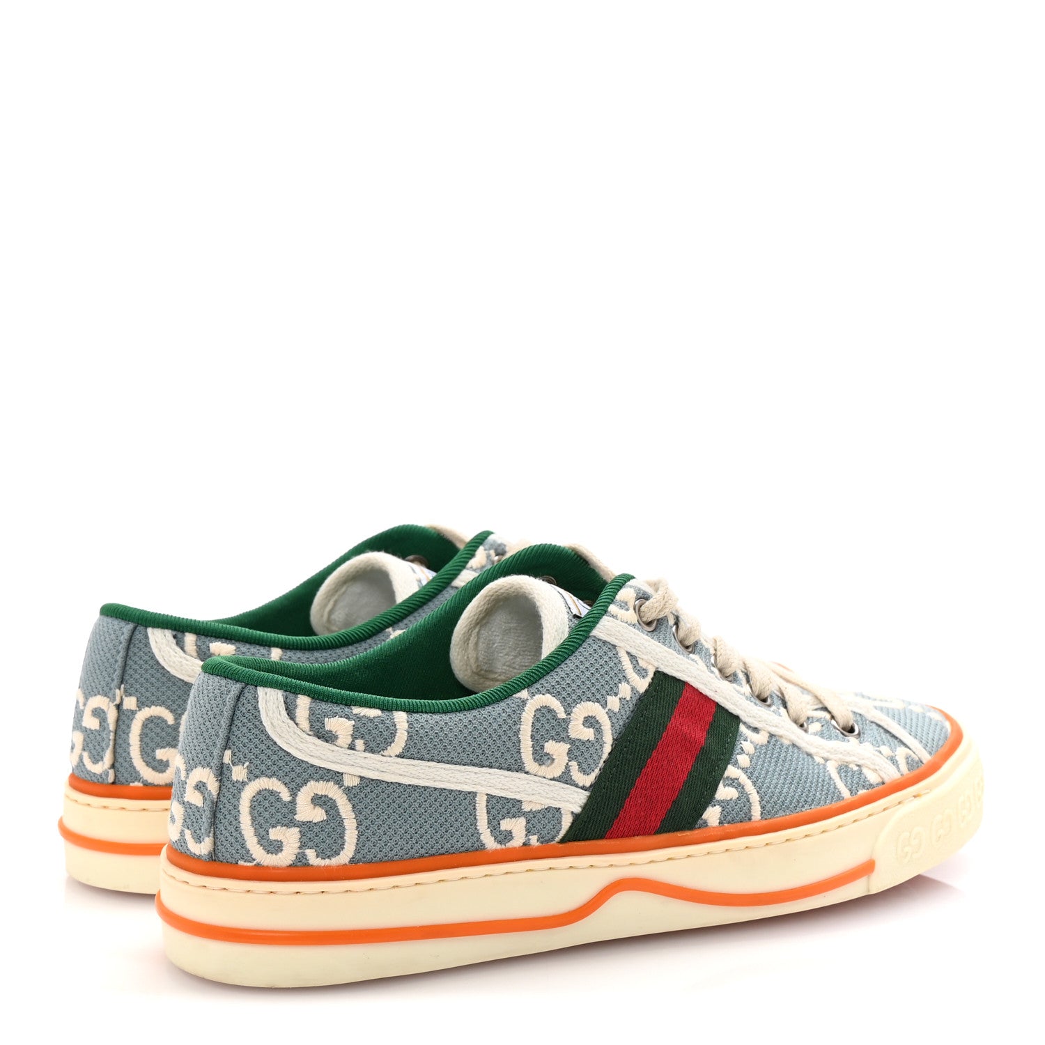 Gucci Cotton GG Monogram Web Womens 1977 Tennis Sneakers 37 Philod Ivory Mystic White 5 of 9