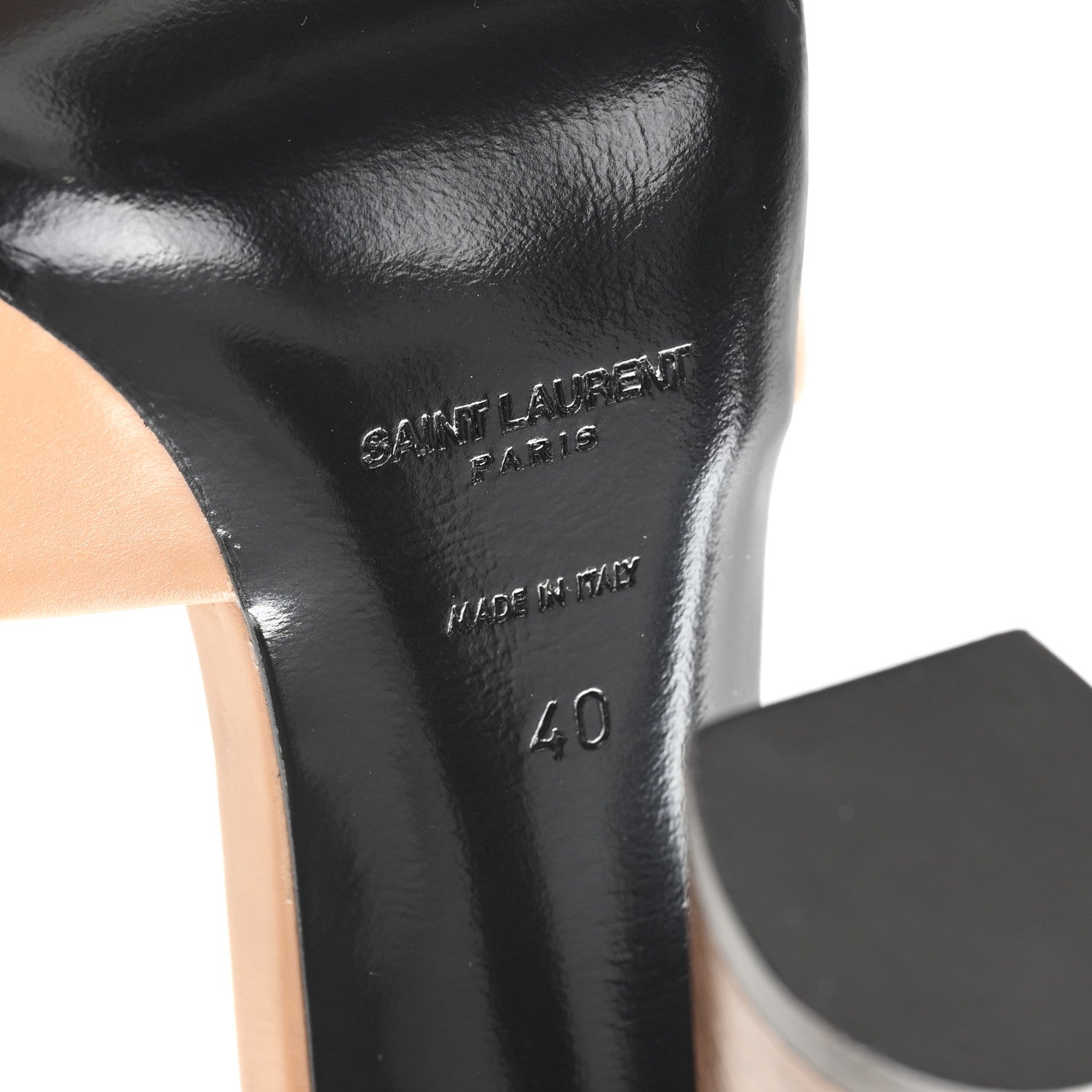 Saint Laurent Calfskin Gippy 105 Mule Sandals 40 Bisque 7 of 9