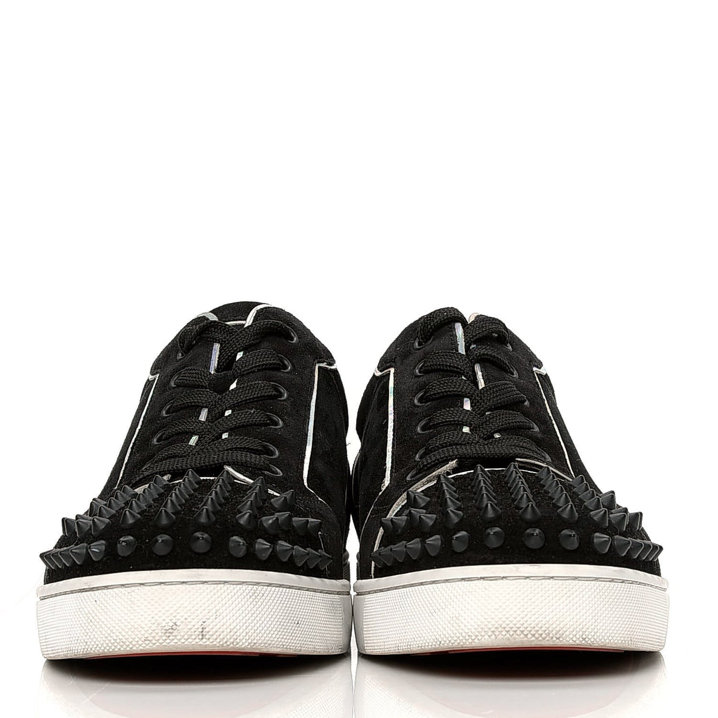 Veau Velours Womens Louis Junior Spikes Flat Sneakers 41 Black
