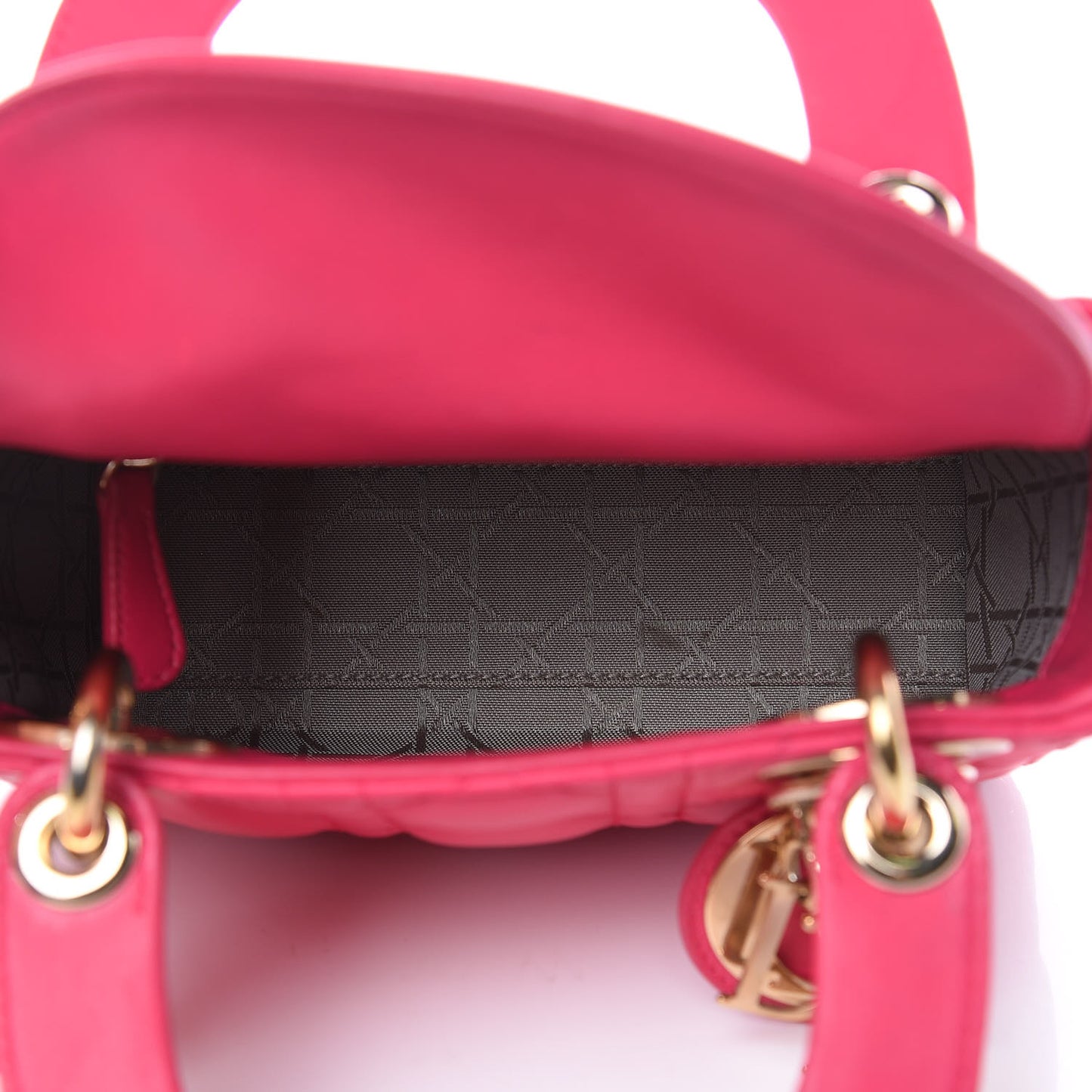 Lambskin Cannage Mini Lady Dior Fuchsia