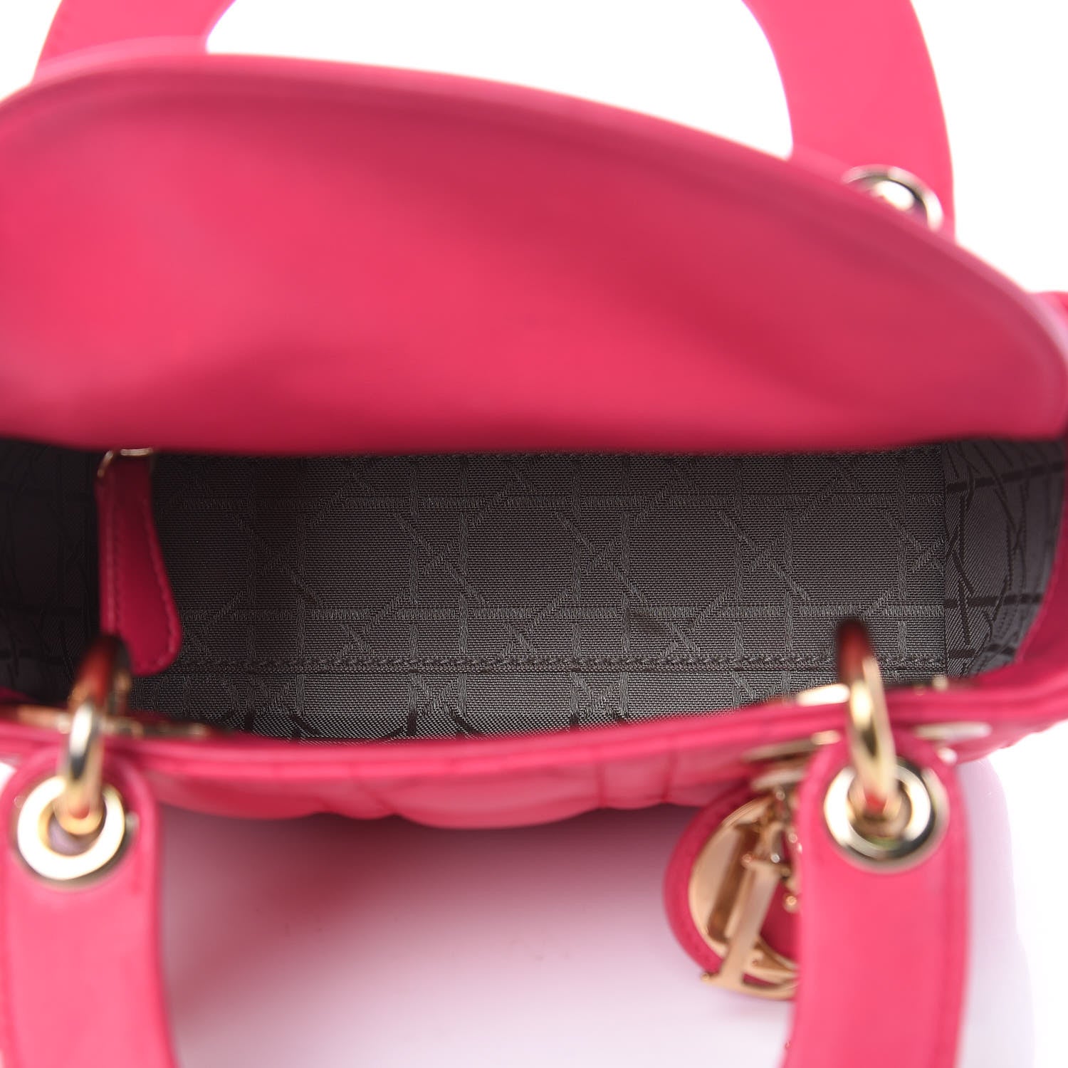 Christian Dior Lambskin Cannage Mini Lady Dior Fuchsia 5 of 13