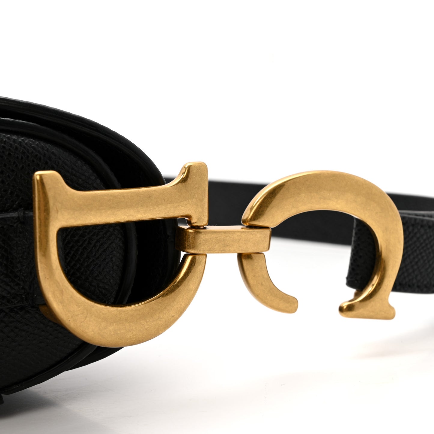 Grained Calfskin Saddle Bag Black