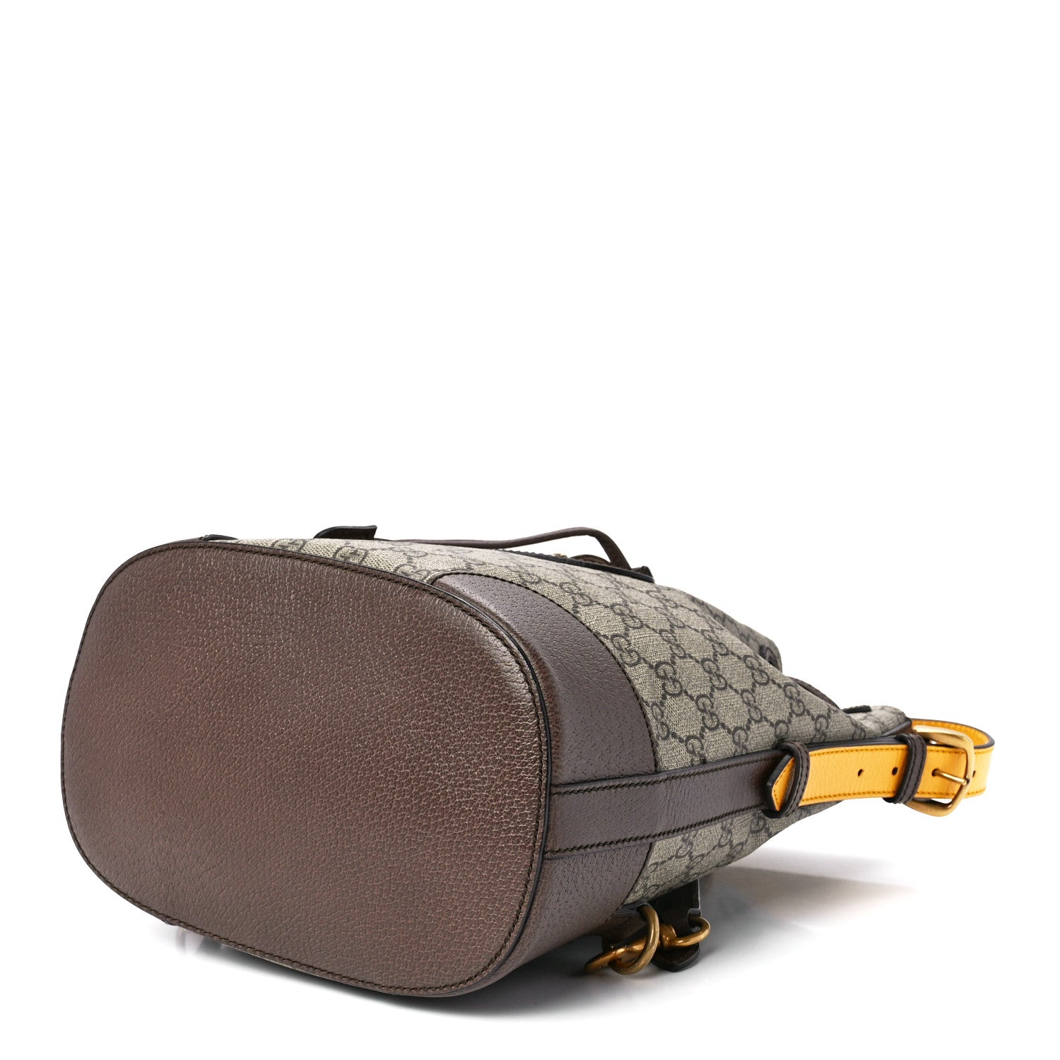 Gucci GG Supreme Monogram Neo Vintage Drawstring Bucket Backpack Beige New Acero Crop 10 of 12