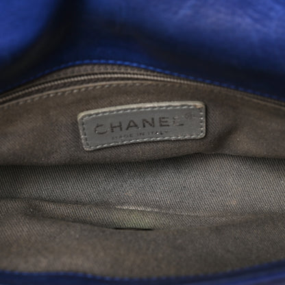 Chanel Iridescent Calfskin Diamond Embellished Medium Single Flap Blue 5 of 9
