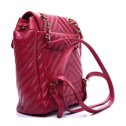 Chanel Calfskin Chevron Quilted Small Urban Spirit Backpack Dark Pink 2 of 9