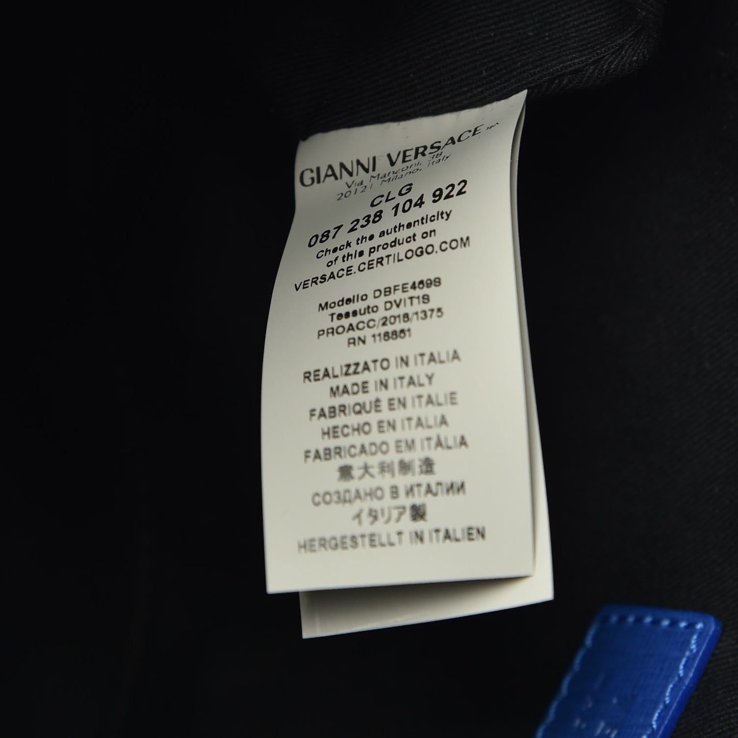 Calfskin Saffiano Duffle Bag Blue
