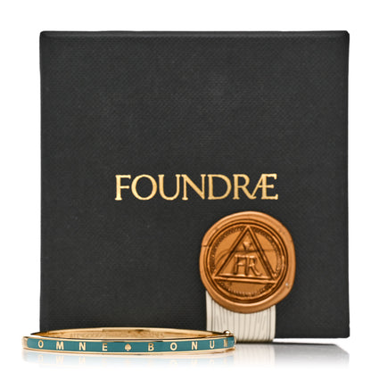 Foundrae 18K Yellow Gold Ceramic Omne Bonum Reverie Thin Bangle Bracelet 5 of 5
