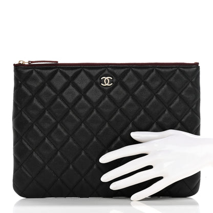 Chanel Caviar Quilted Medium Cosmetic Case Black 2 of 8