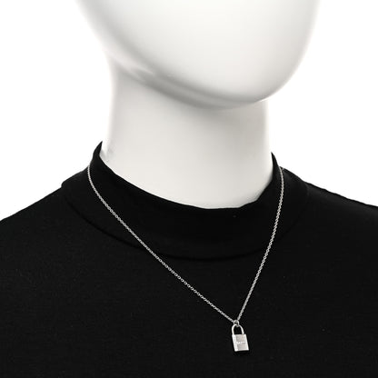 Hermes 18K White Gold Diamond Amulettes Cadenas Pendant Necklace 2 of 6