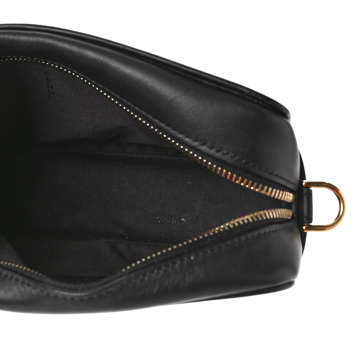 Fendi Glazed Fabric Vitello Century FF 1974 Stamp Patch Mini Camera Case Mogano Panna Black 5 of 8