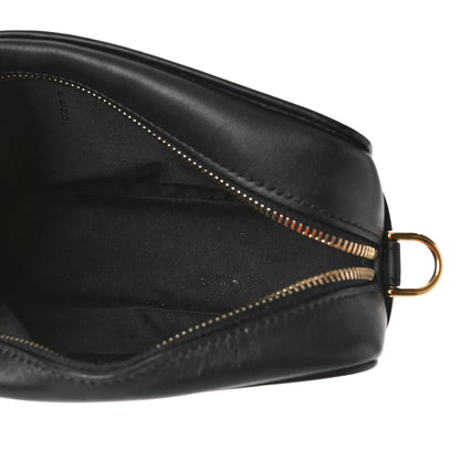 Fendi Glazed Fabric Vitello Century FF 1974 Stamp Patch Mini Camera Case Mogano Panna Black 5 of 8