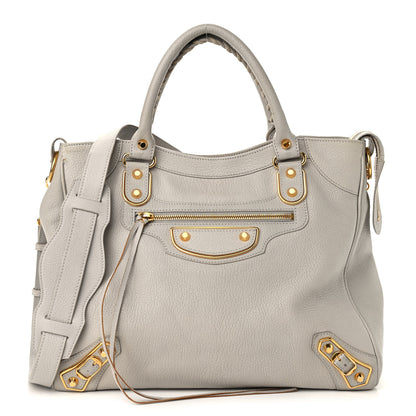 Balenciaga Chevre Gold Metallic Edge Hardware City Gris Clair Gris Perle 1 of 10