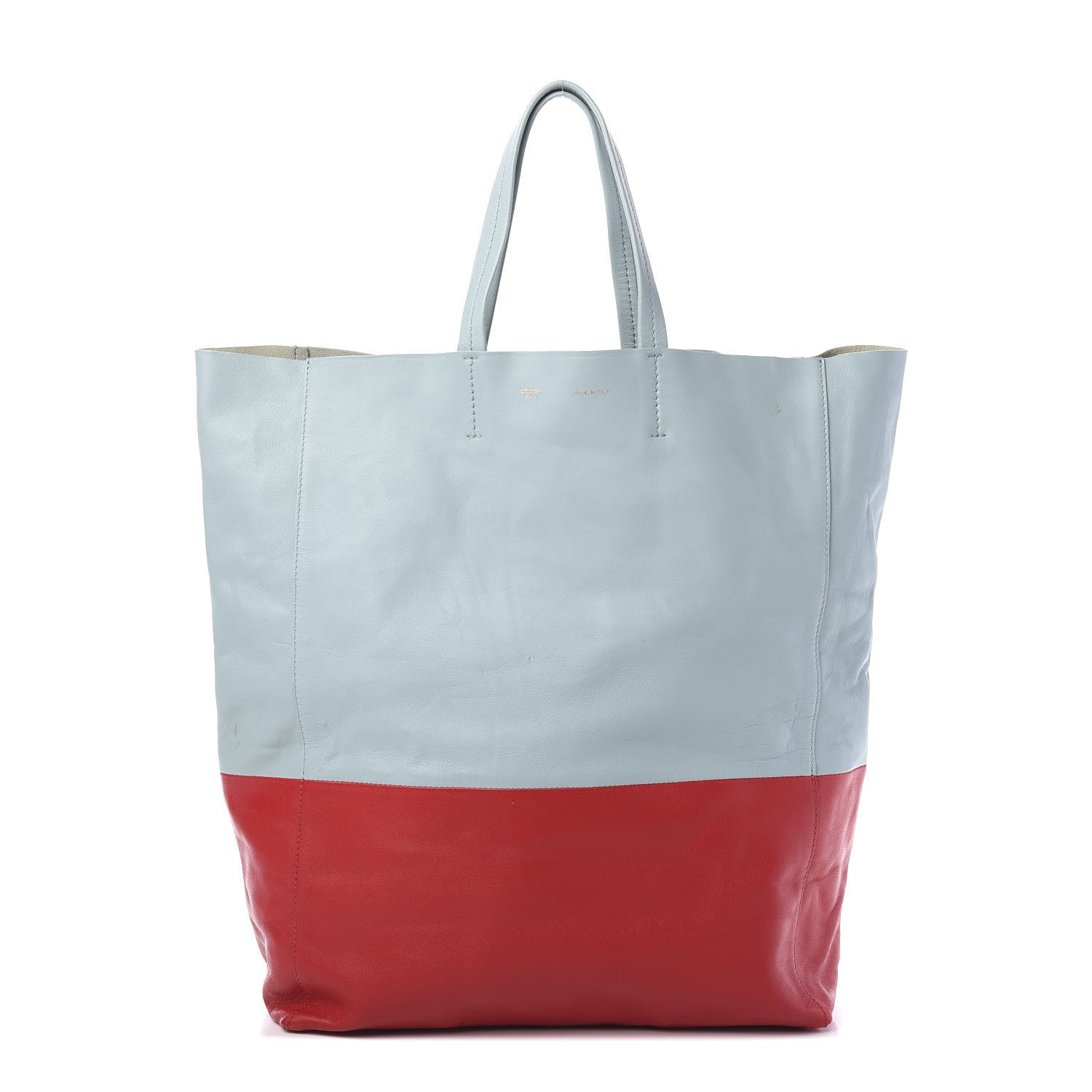 Celine Lambskin Vertical Bi-Cabas Glacier Red 1 of 9