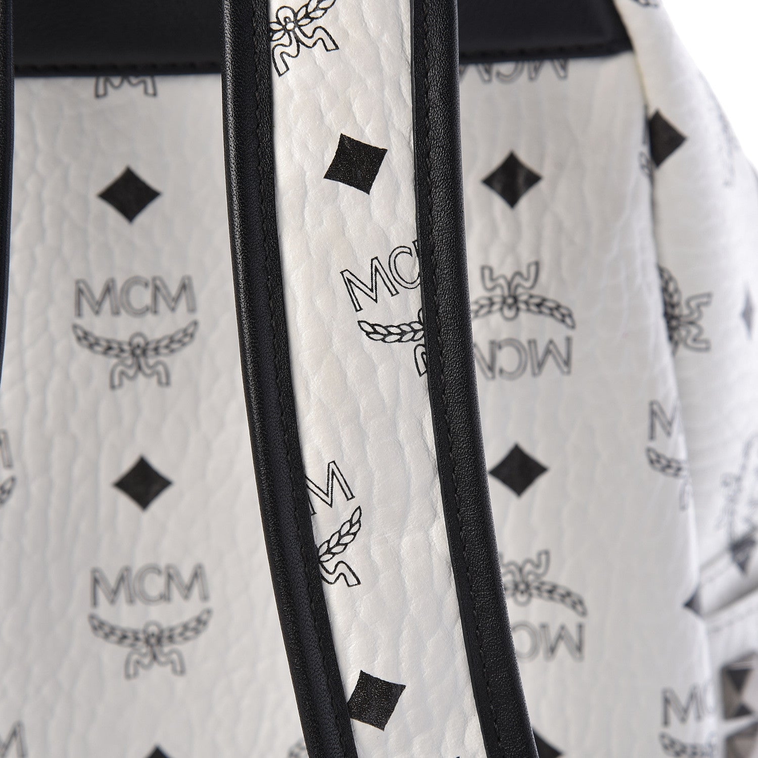 MCM Visetos Small Side Stud Stark Backpack White 13 of 14