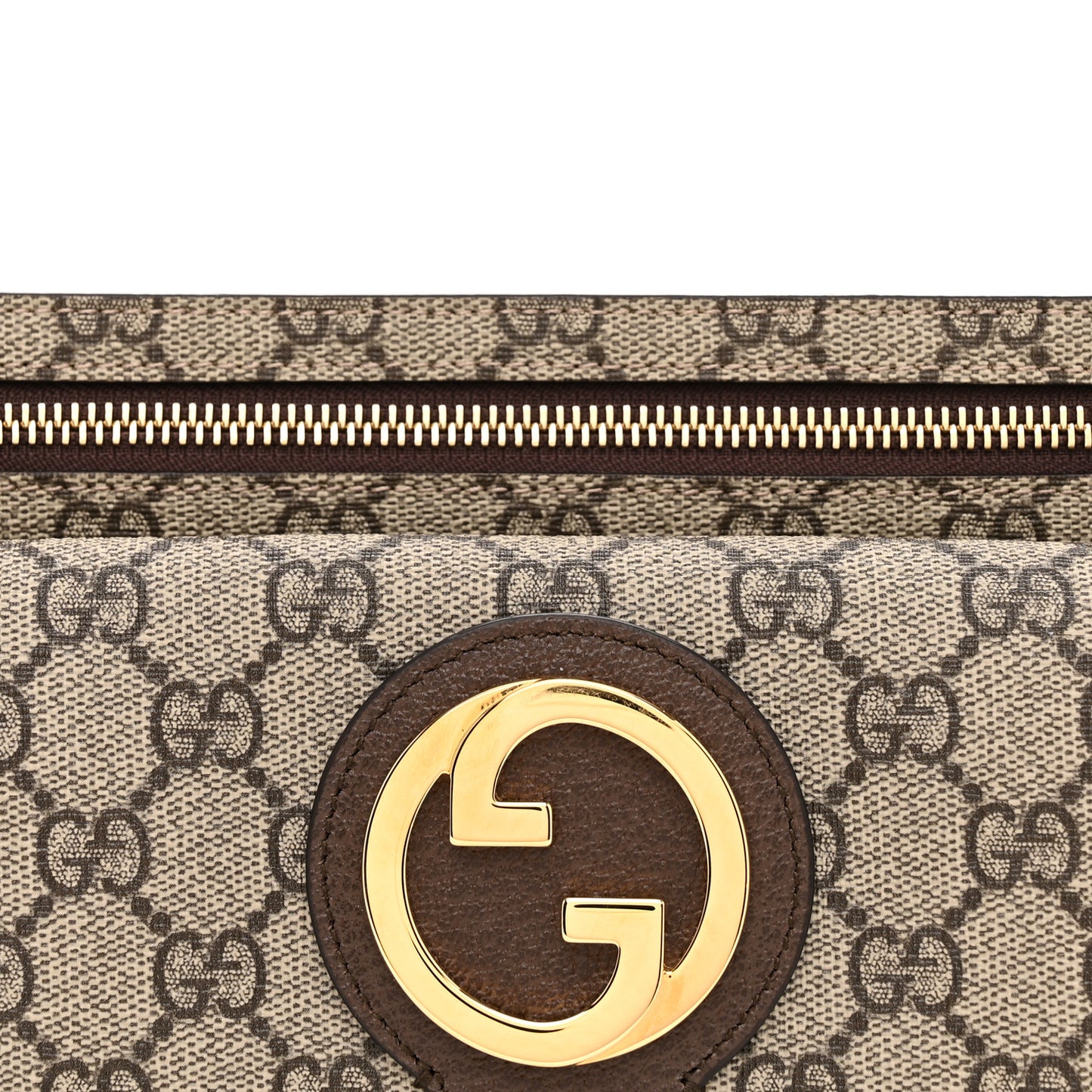 GG Supreme Monogram Textured Dollar Calfskin Blondie Belt Bag Beige Ebony New Acero