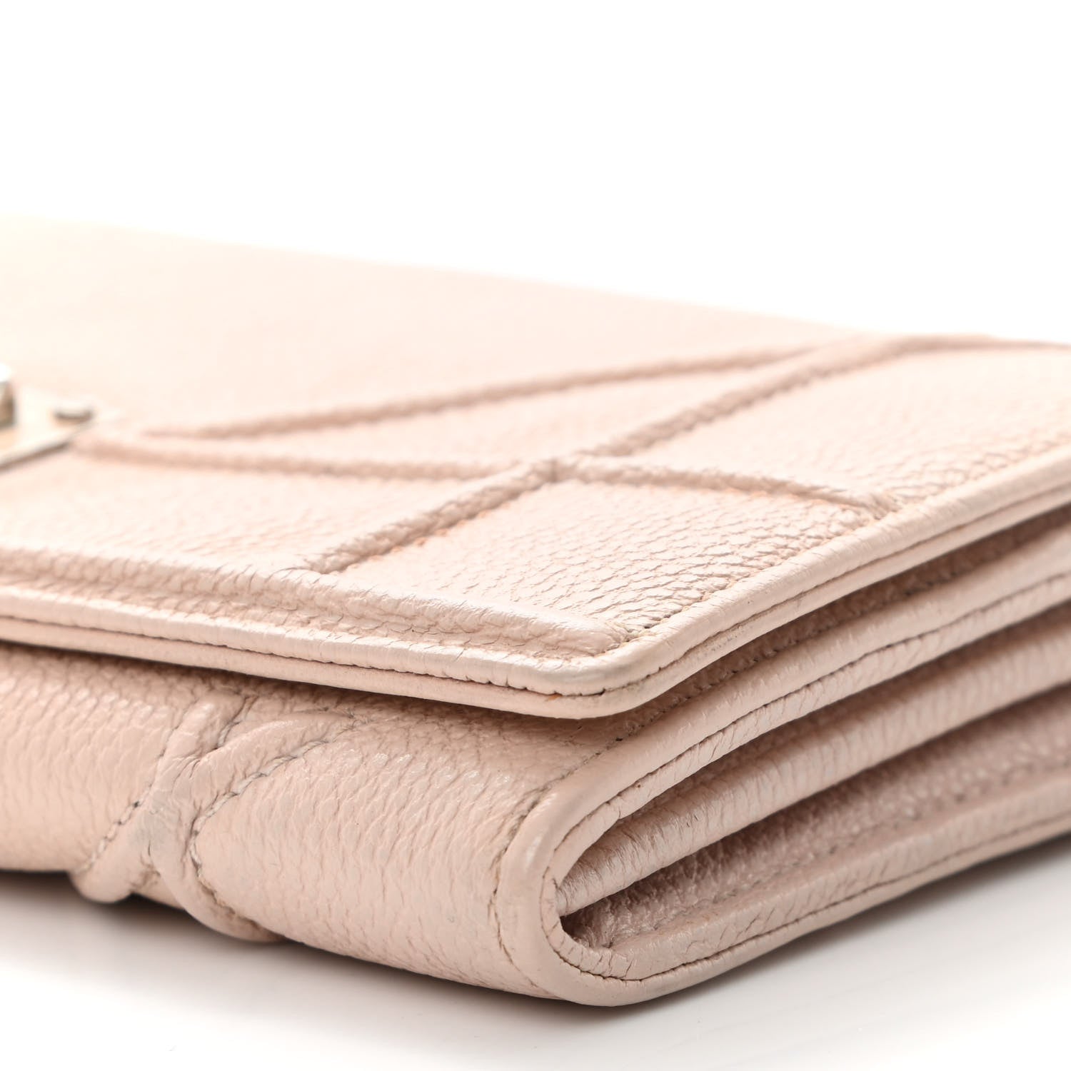 Christian Dior Grained Calfskin Diorama Wallet on Chain Pouch Nude 9 of 15