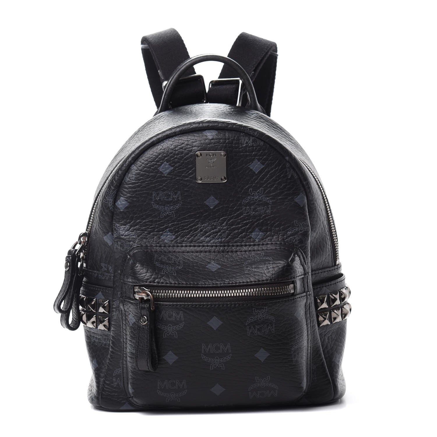 MCM Visetos Side Stud Mini Stark Backpack Black 1 of 9