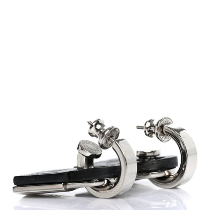 Hermes Palladium Swift O'Kelly Earrings Black 3 of 5