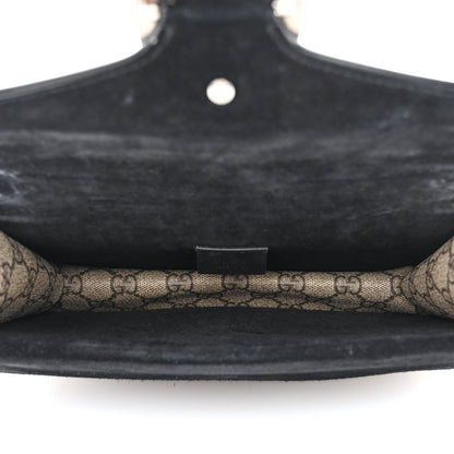 Gucci GG Supreme Monogram Suede Crystal Small Dionysus Shoulder Bag Beige Ebony Black 5 of 13