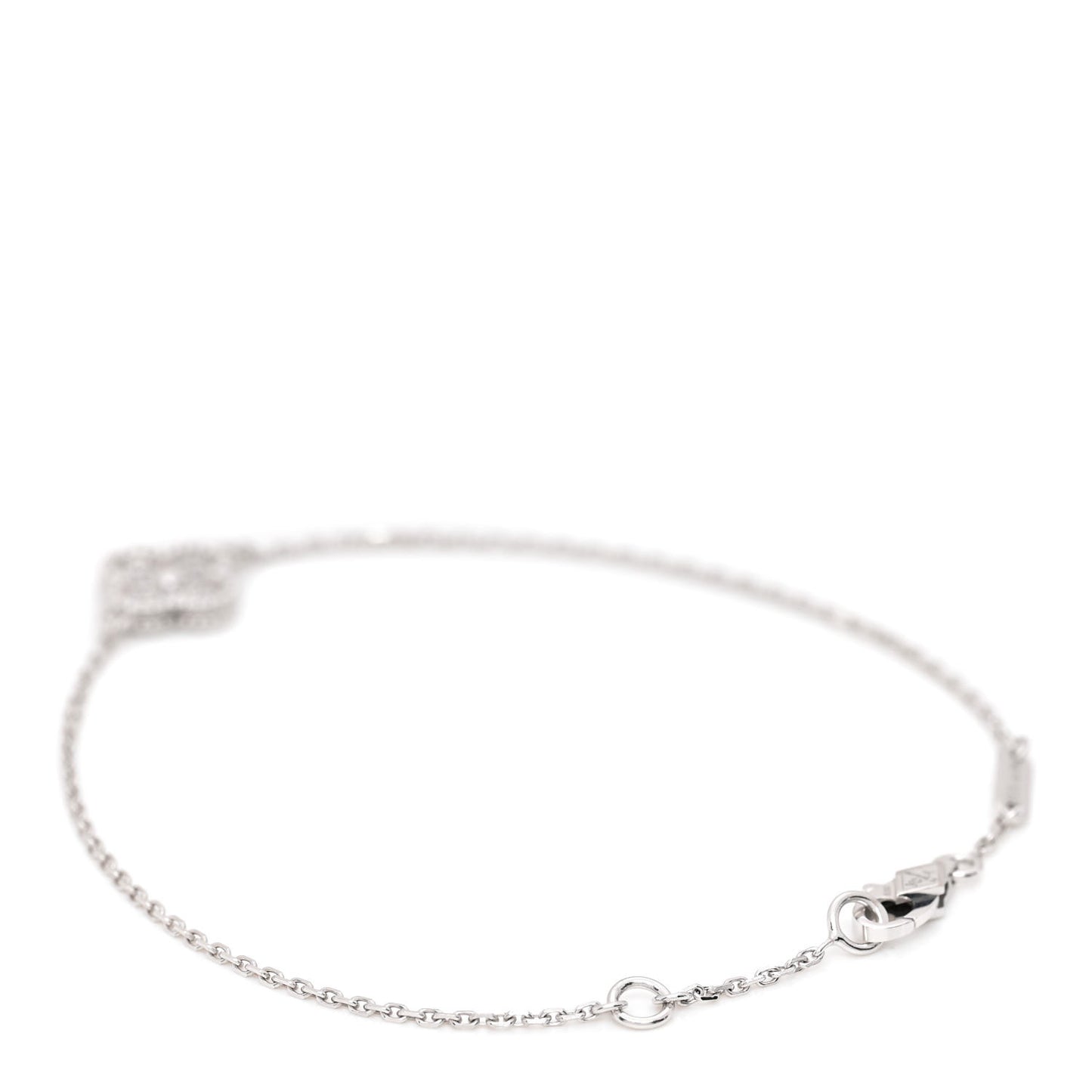 18K White Gold Diamond Sweet Alhambra Bracelet