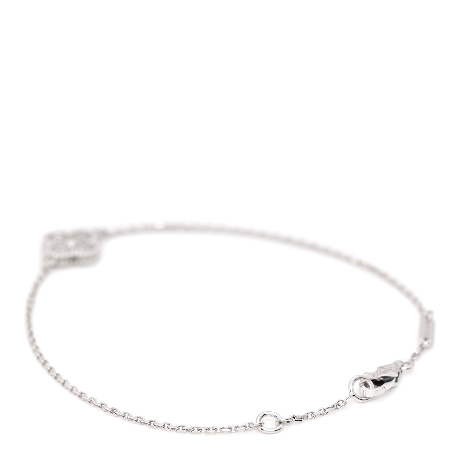 Van Cleef & Arpels 18K White Gold Diamond Sweet Alhambra Bracelet 3 of 7