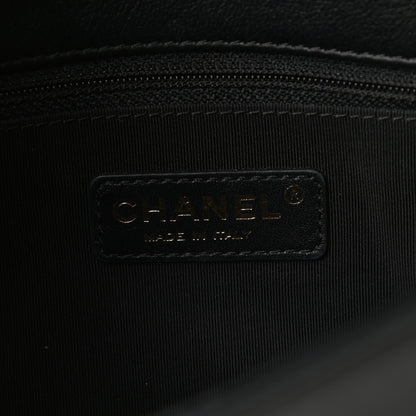 Chanel Calfskin Quilted Medium Graphic Flap Beige Black 6 of 15