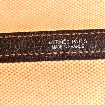 Hermes Buffle Skipper Toile Garden Party 36 MM Tote Marron Fonce 6 of 14