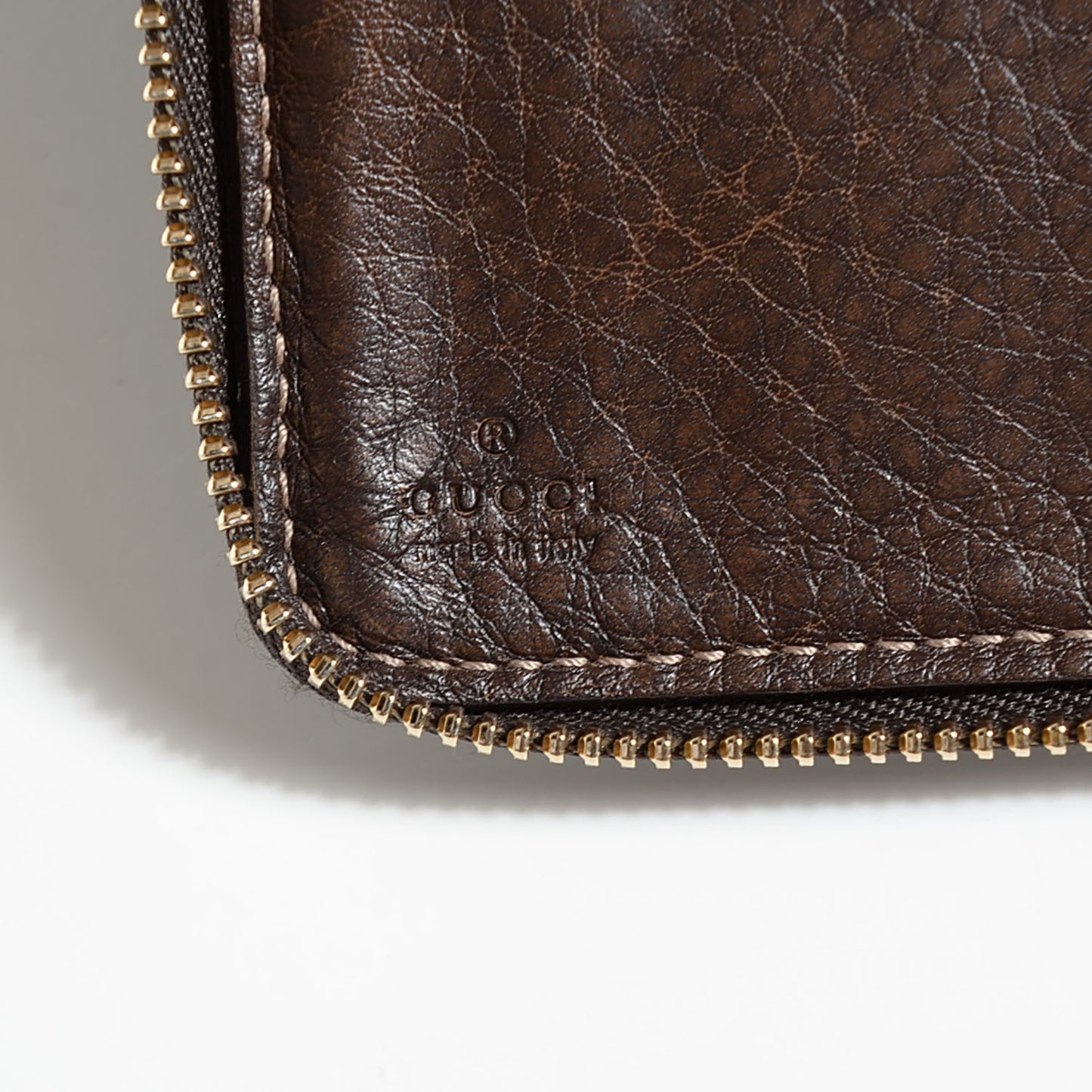 Guccissima Bamboo Tassel Zip Around Wallet Brown