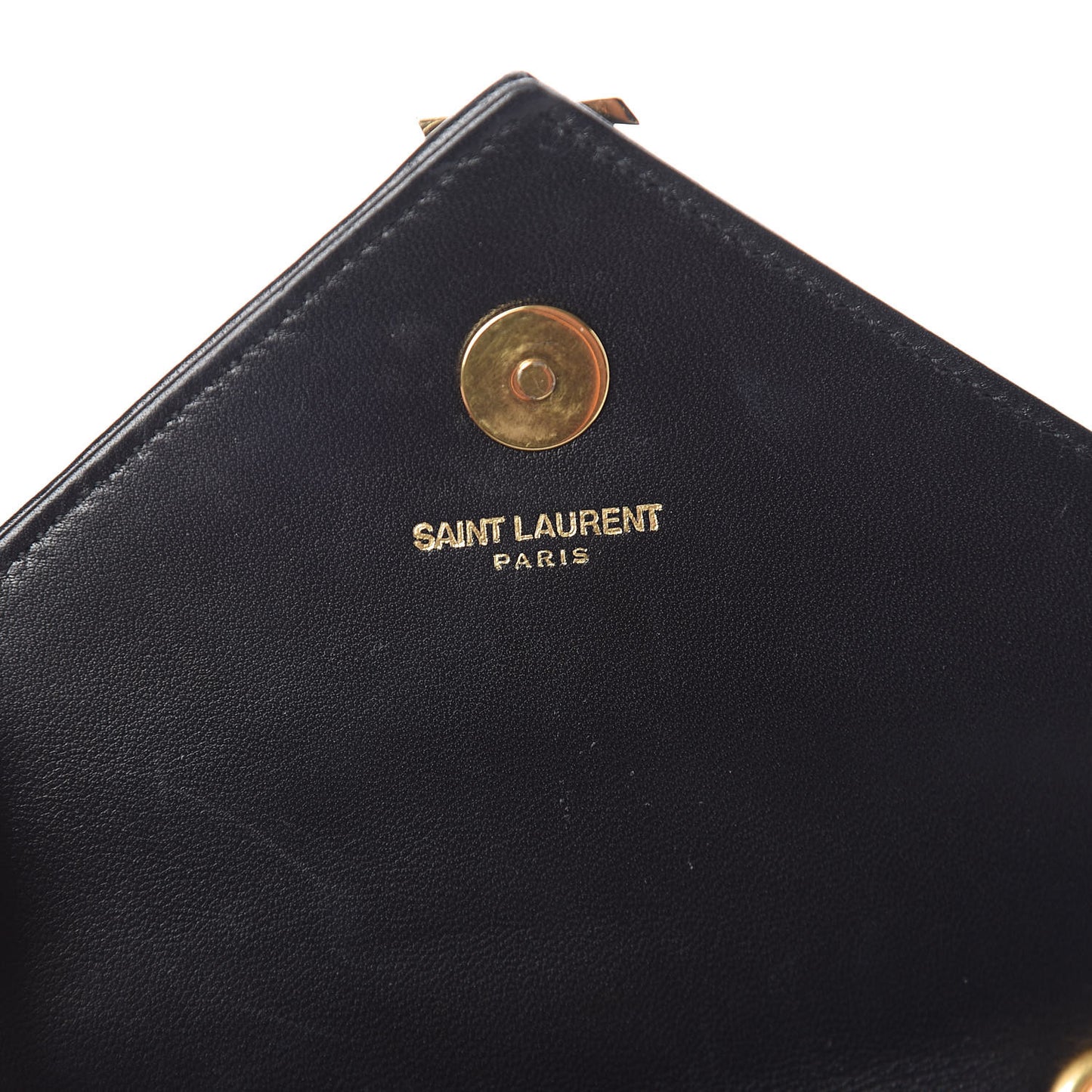 Calfskin Matelasse Chevron Classic Monogram Baby Chain Bag Black