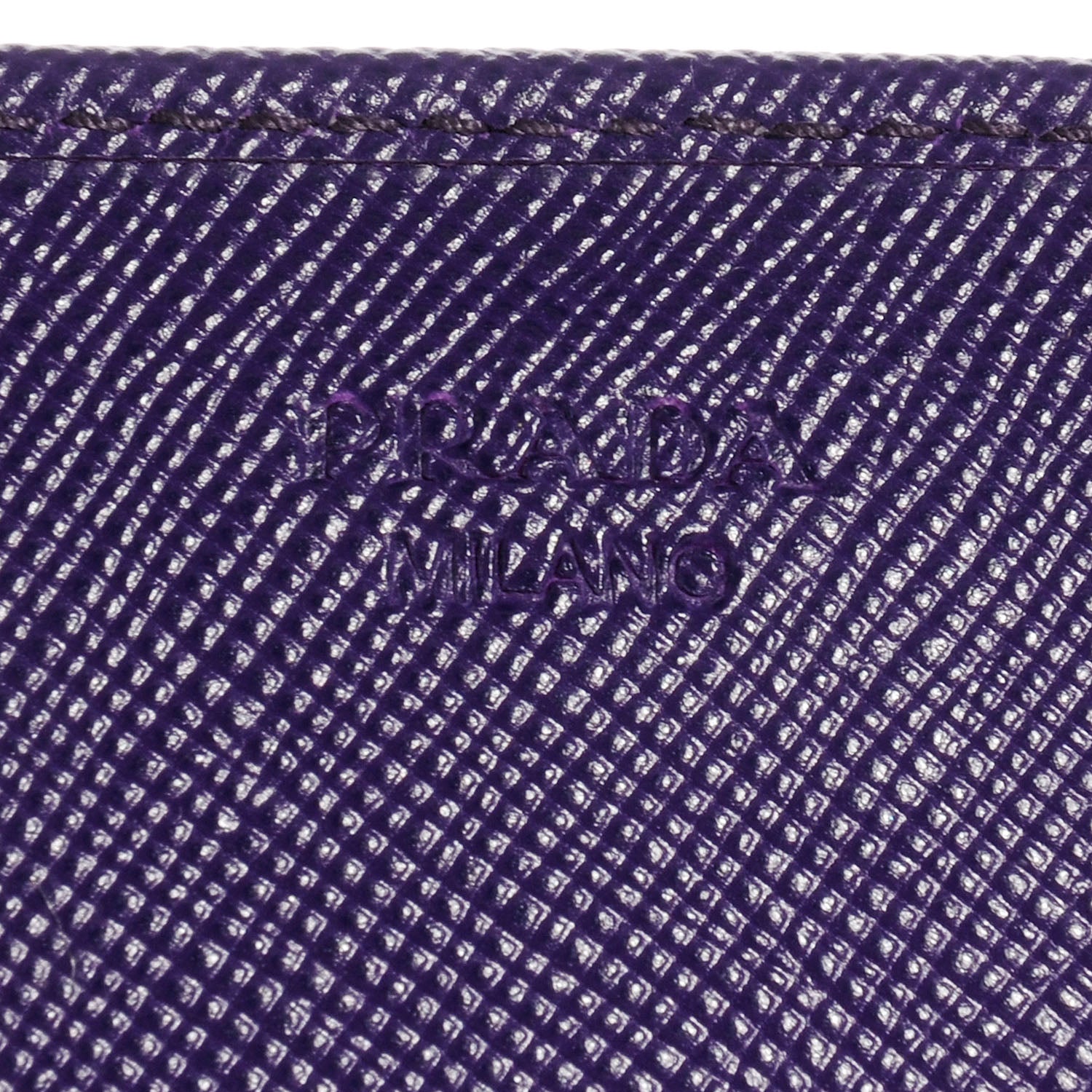 Prada Saffiano Metal Oro Chain Wallet Viola 7 of 9
