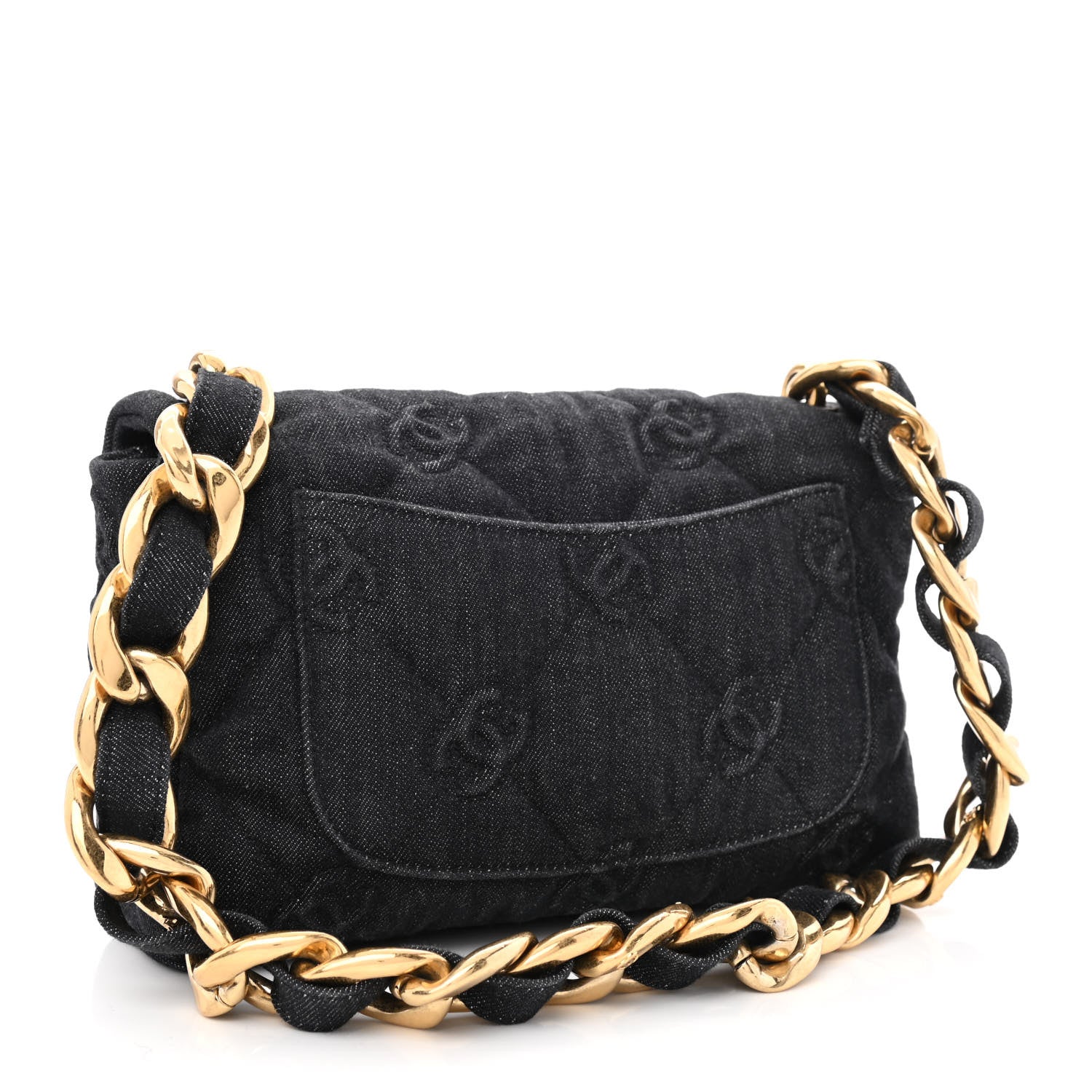 Chanel Denim Quilted Medium Funky Town Flap Black 3 of 10