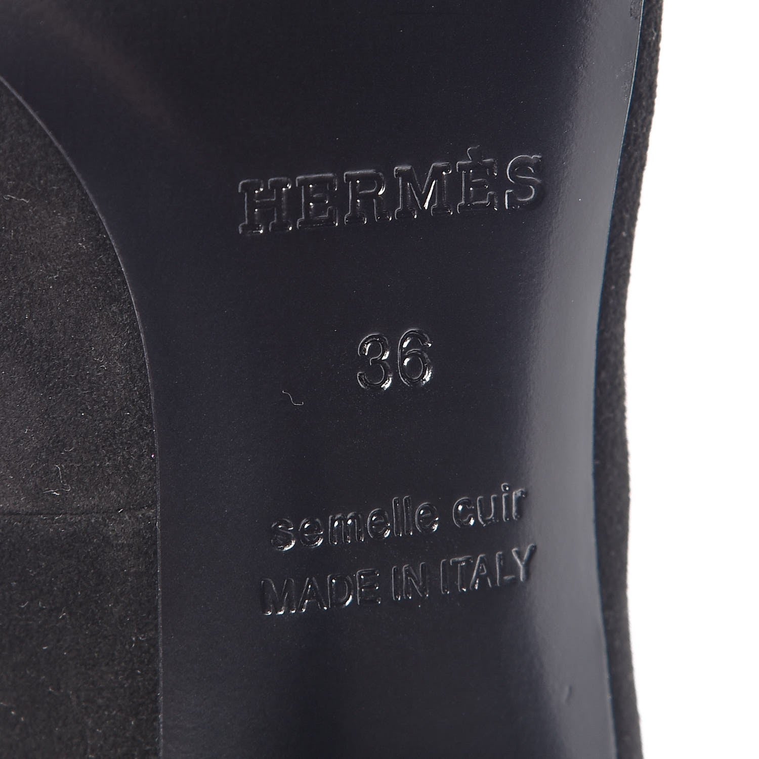 Hermes Suede Goatskin Parade Lace Up Ankle Boots 36 Black 6 of 20