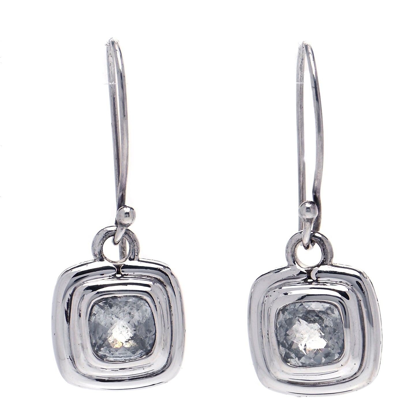 Sterling Silver White Topaz Drop Earrings